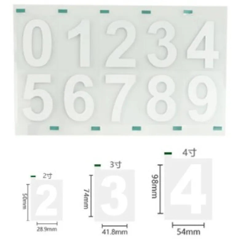 Reflective License Plate Stickers (Numbers)