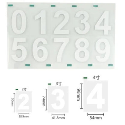 Reflective License Plate Stickers (Numbers)